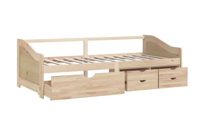 Dagbädd 3-sits med lådor massiv furu 90x200 cm - Brun - Möbler - Sovrum - Dagbäddar