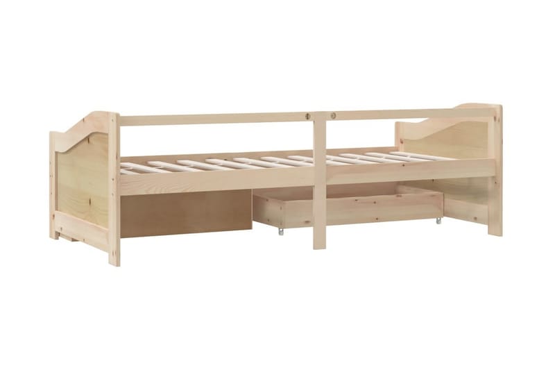 Dagbädd 3-sits med lådor massiv furu 90x200 cm - Brun - Möbler - Sovrum - Dagbäddar