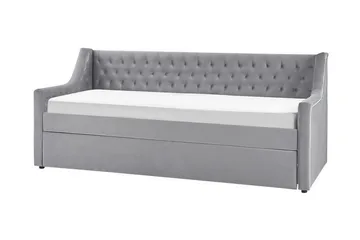 Dagbädd 90 x 200 cm sammet grå MONTARGIS - Grå - Möbler - Sovrum - Dagbäddar
