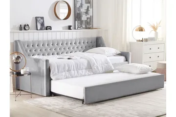 Dagbädd 90 x 200 cm sammet grå MONTARGIS - Grå - Möbler - Sovrum - Dagbäddar