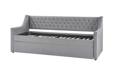 Dagbädd 90 x 200 cm sammet grå MONTARGIS - Grå - Möbler - Sovrum - Dagbäddar