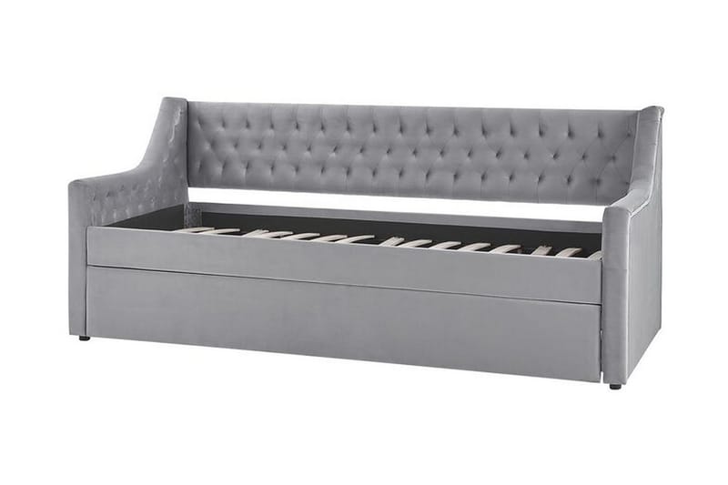 Dagbädd 90 x 200 cm sammet grå MONTARGIS - Grå - Möbler - Sovrum - Dagbäddar