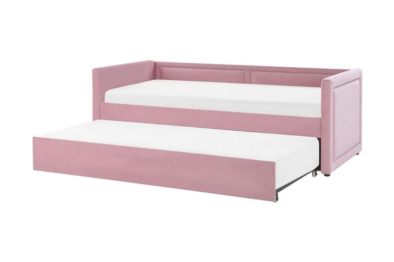 Dagbädd 90 x 200 cm sammet rosa MIMIZAN - Rosa - Möbler - Sovrum - Dagbäddar