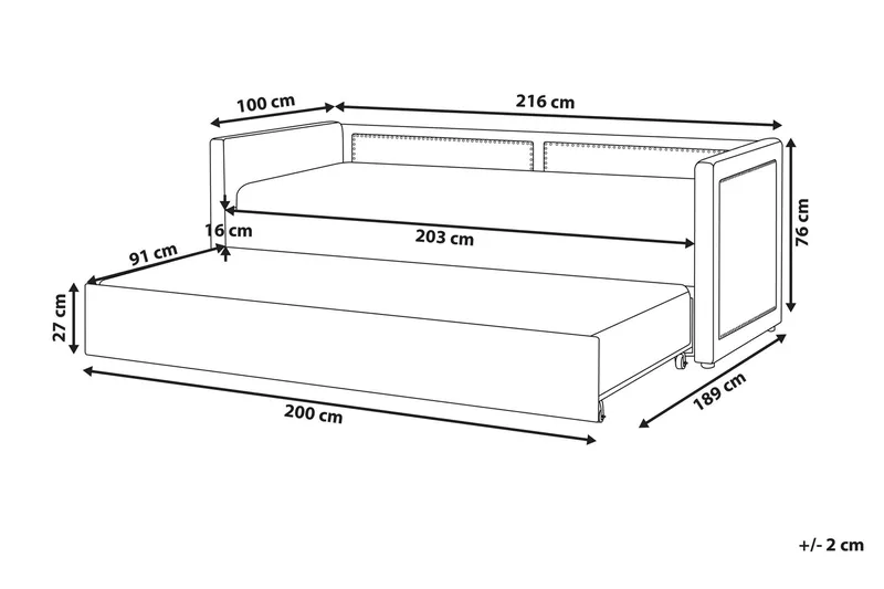 Dagbädd 90 x 200 cm sammet rosa MIMIZAN - Rosa - Möbler - Sovrum - Dagbäddar