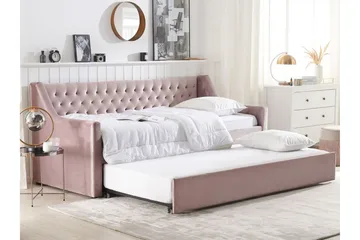 Dagbädd 90 x 200 cm sammet rosa MONTARGIS - Rosa - Möbler - Sovrum - Dagbäddar