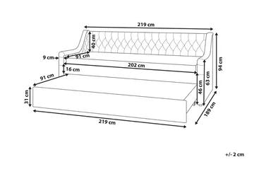 Dagbädd 90 x 200 cm sammet rosa MONTARGIS - Rosa - Möbler - Sovrum - Dagbäddar