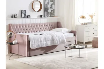 Dagbädd 90 x 200 cm sammet rosa MONTARGIS - Rosa - Möbler - Sovrum - Dagbäddar