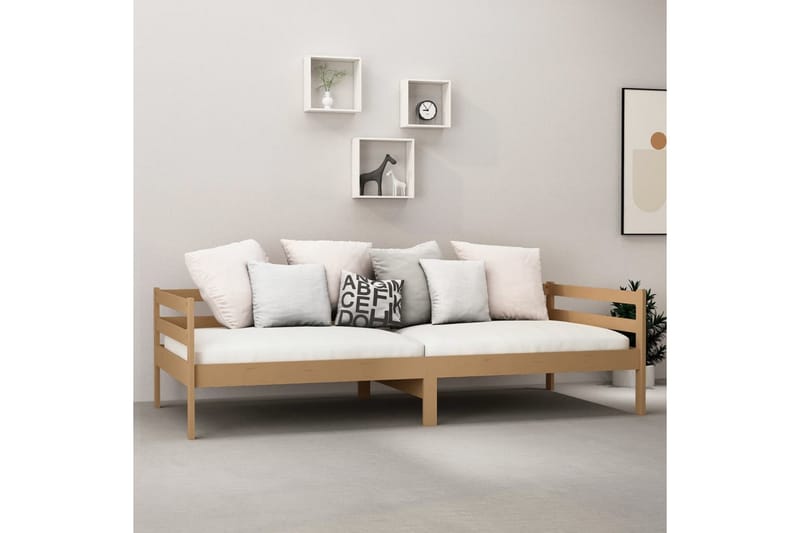 Dagbädd honungsbrun massiv furu 90x200 cm - Brun - Möbler - Sovrum - Dagbäddar