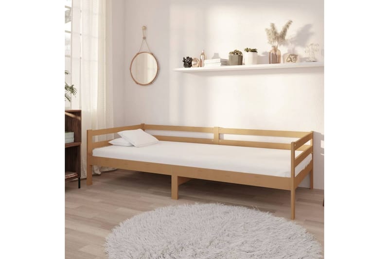 Dagbädd honungsbrun massiv furu 90x200 cm - Brun - Möbler - Sovrum - Dagbäddar
