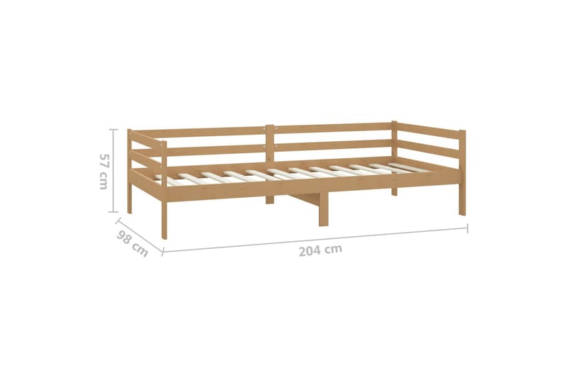 Dagbädd honungsbrun massiv furu 90x200 cm - Brun - Möbler - Sovrum - Dagbäddar
