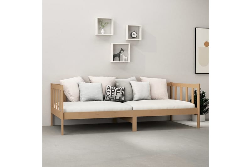 Dagbädd honungsbrun massiv furu 90x200 cm - Honungsbrun - Möbler - Sovrum - Dagbäddar