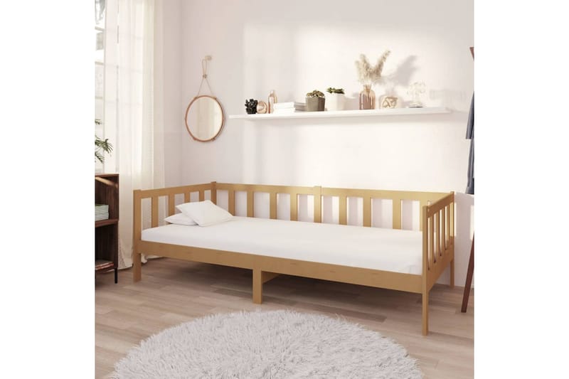 Dagbädd honungsbrun massiv furu 90x200 cm - Honungsbrun - Möbler - Sovrum - Dagbäddar