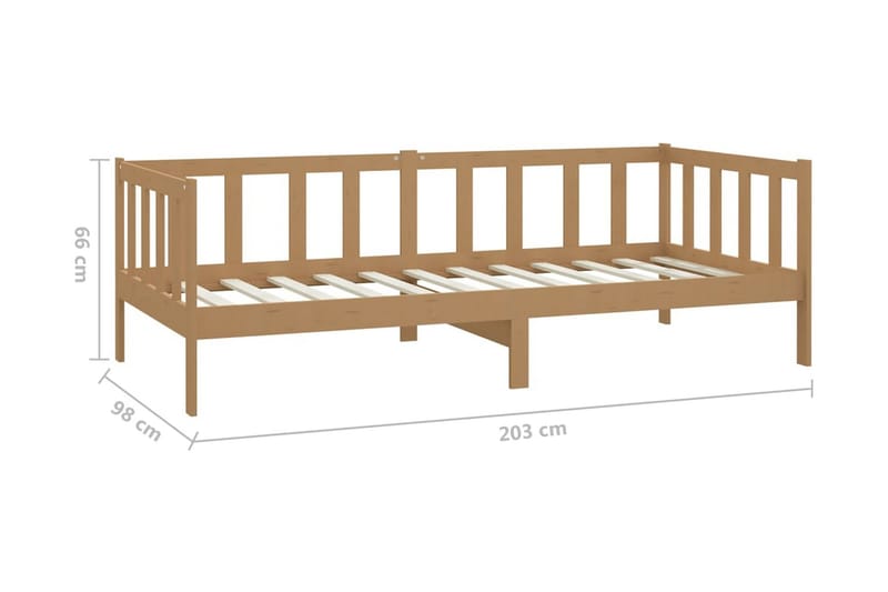 Dagbädd honungsbrun massiv furu 90x200 cm - Honungsbrun - Möbler - Sovrum - Dagbäddar