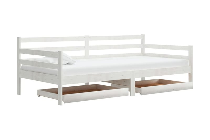 Dagbädd med lådor 90x200 cm vit massiv furu - Vit - Möbler - Sovrum - Dagbäddar