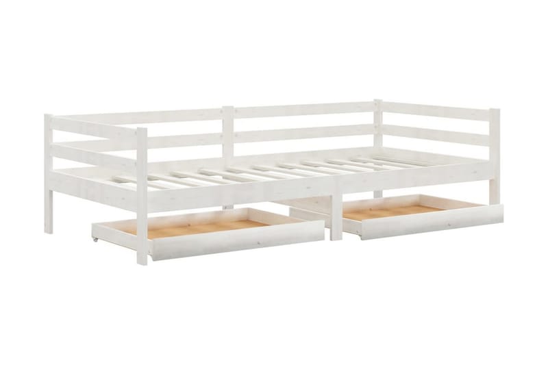 Dagbädd med lådor 90x200 cm vit massiv furu - Vit - Möbler - Sovrum - Dagbäddar