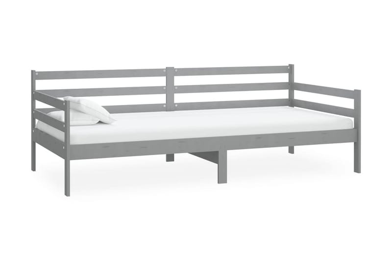 Dagbädd med madrass 90x200 cm grå massiv furu - Grå - Möbler - Sovrum - Dagbäddar