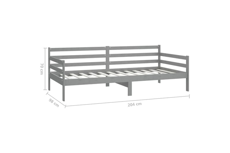 Dagbädd med madrass 90x200 cm grå massiv furu - Grå - Möbler - Sovrum - Dagbäddar