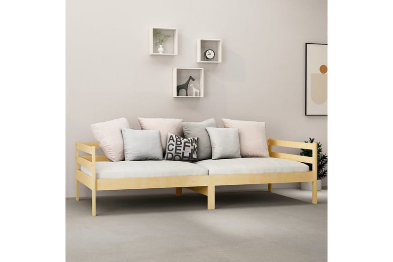 Dagbädd med madrass 90x200 cm massiv furu - Vit - Möbler - Sovrum - Dagbäddar