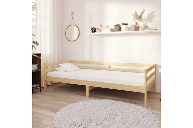 Dagbädd med madrass 90x200 cm massiv furu - Vit - Möbler - Sovrum - Dagbäddar