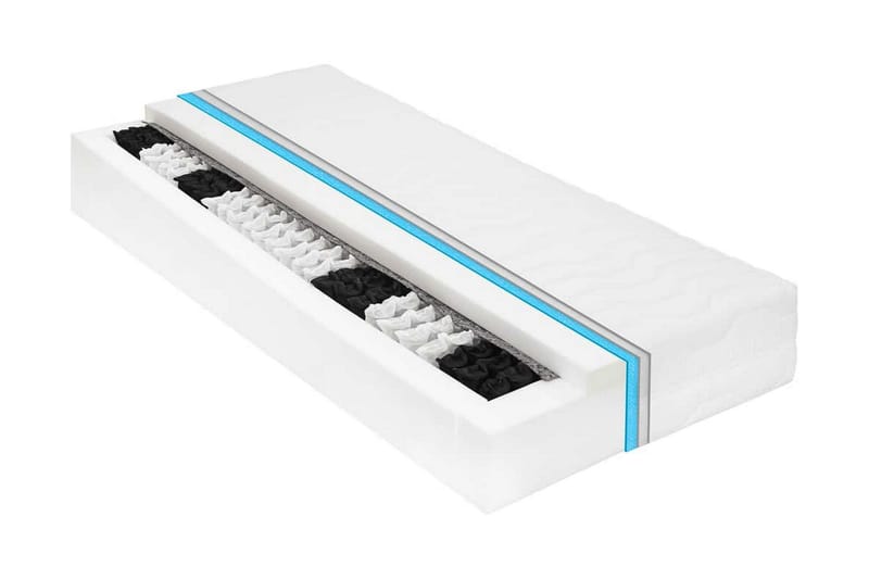 Dagbädd med madrass 90x200 cm vit massiv furu - Vit - Möbler - Sovrum - Dagbäddar