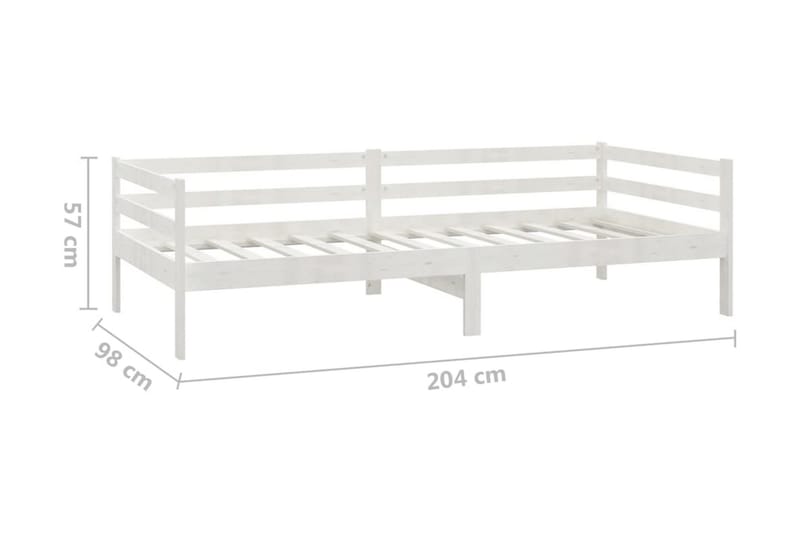 Dagbädd med madrass 90x200 cm vit massiv furu - Vit - Möbler - Sovrum - Dagbäddar