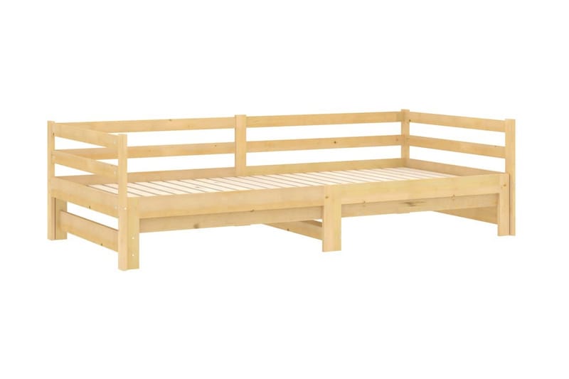 Dagbädd utdragbar massiv furu 2x(90x200) cm - Brun - Möbler - Sovrum - Dagbäddar