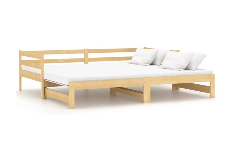 Dagbädd utdragbar massiv furu 2x(90x200) cm - Brun - Möbler - Sovrum - Dagbäddar