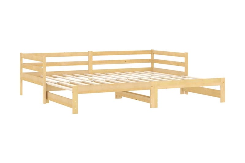 Dagbädd utdragbar massiv furu 2x(90x200) cm - Brun - Möbler - Sovrum - Dagbäddar