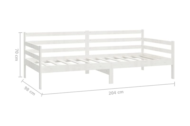 Dagbädd vit massiv furu 90x200 cm - Vit - Dagbäddar