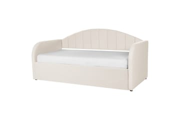 Dagbädd Eyburie med lamellram Beige, Bouclé - Beige, Bouclé - Möbler - Sovrum - Sängar - Gästsäng & extrasäng - Utdragssäng