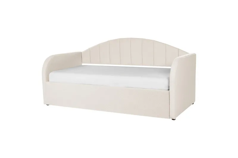 Dagbädd Eyburie med lamellram Beige, Bouclé - Beige, Bouclé - Möbler - Sovrum - Sängar - Gästsäng & extrasäng - Utdragssäng