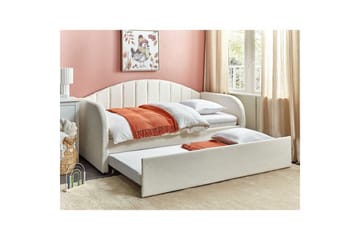 Dagbädd Eyburie med lamellram Beige, Bouclé - Beige, Bouclé - Möbler - Sovrum - Sängar - Gästsäng & extrasäng - Utdragssäng