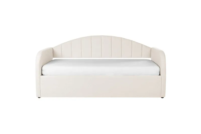 Dagbädd Eyburie med lamellram Beige, Bouclé - Beige, Bouclé - Möbler - Sovrum - Sängar - Gästsäng & extrasäng - Utdragssäng