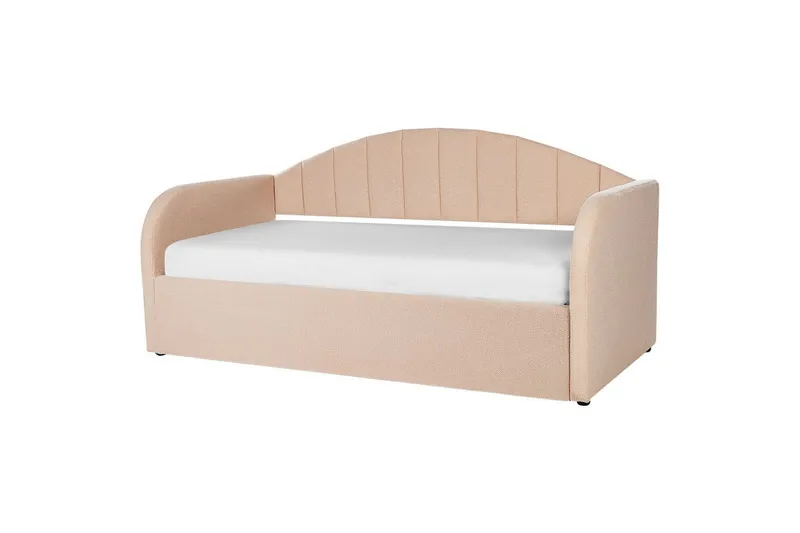Dagbädd Eyburie med lamellram Rosa, Bouclé - Rosa, Bouclé - Möbler - Sovrum - Sängar - Gästsäng & extrasäng - Utdragssäng