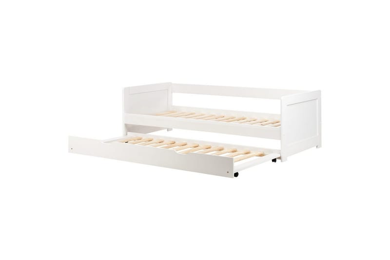 Dagbädd Gravelines med lamellram Vit - Vit - Möbler - Sovrum - Sängar - Gästsäng & extrasäng - Utdragssäng