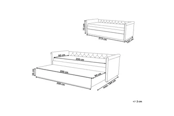 Libourne Dagbädd 90|200 cm - Grå - Möbler - Sovrum - Dagbäddar