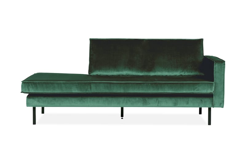 Lissbon 2-sits Höger Dagbädd med Divan och Armstöd 203 cm i Sammet, Grön