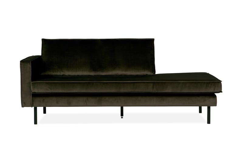 Lissbon 2-sits Vänster Sammetssoffa 203 cm med Dagbädd och Schäslong, Grön
