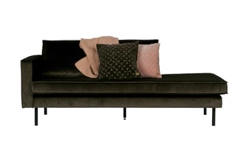 Lissbon 2-sits Vänster Sammetssoffa 203 cm med Dagbädd och Schäslong - Grön - Möbler - Sovrum - Dagbäddar