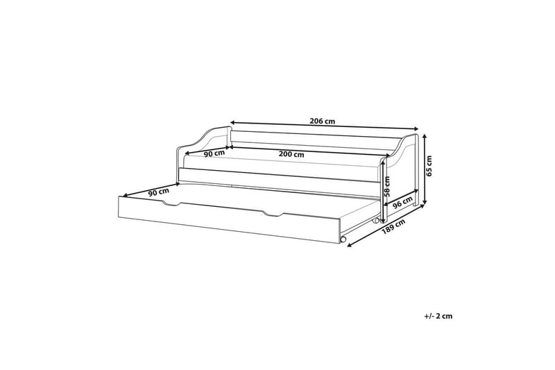 Dagbädd Luneray med lamellram Ljus Trä - Ljus Trä - Möbler - Sovrum - Sängar - Gästsäng & extrasäng - Utdragssäng