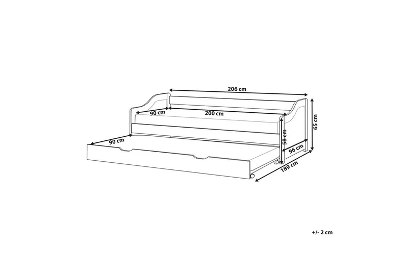 Dagbädd Luneray med lamellram Ljus Trä - Ljus Trä - Möbler - Sovrum - Sängar - Gästsäng & extrasäng - Utdragssäng