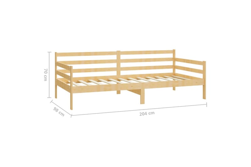 Dagbädd massiv furu 90x200 cm - Brun - Möbler - Sovrum - Dagbäddar