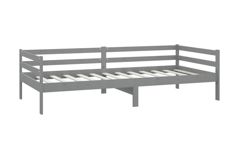 Dagbädd med madrass 90x200 cm grå massiv furu - Grå - Möbler - Sovrum - Dagbäddar