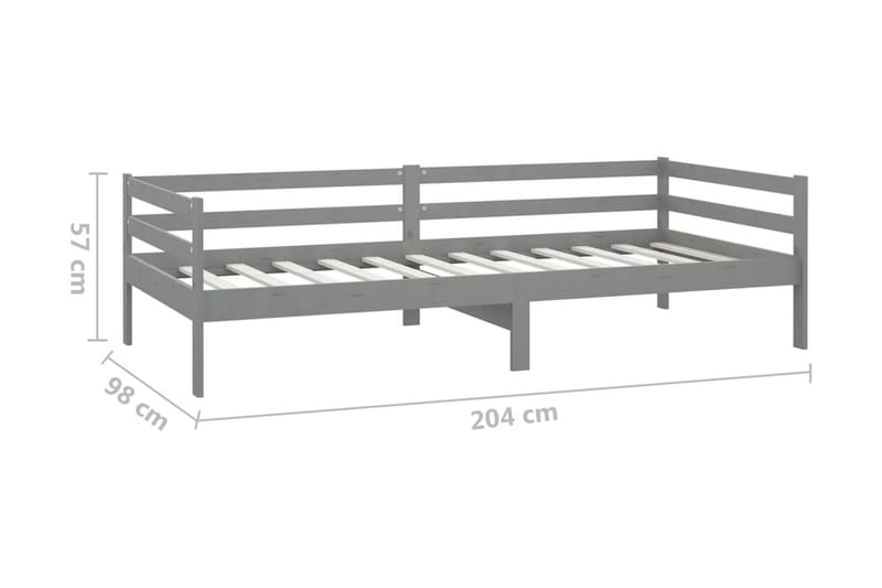 Dagbädd med madrass 90x200 cm grå massiv furu - Grå - Möbler - Sovrum - Dagbäddar