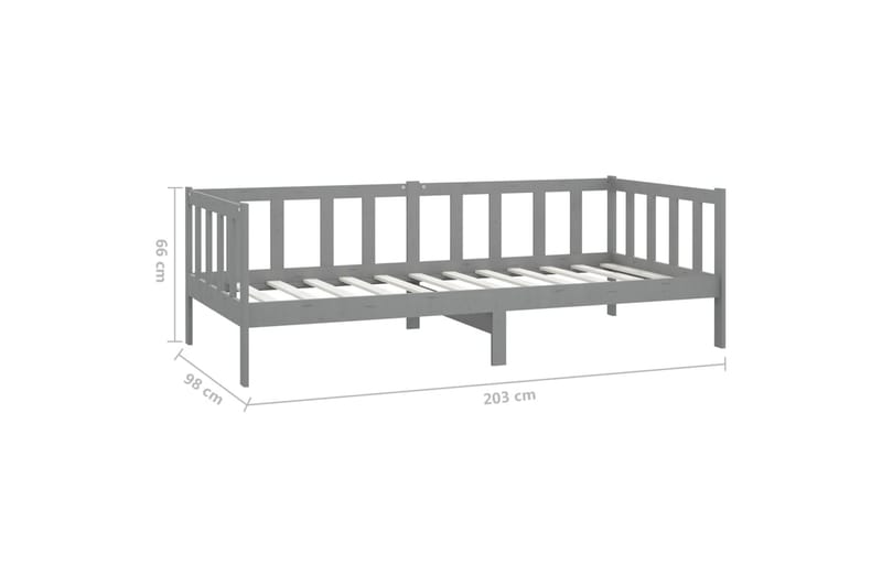 Dagbädd med madrass 90x200 cm grå massiv furu - Grå - Möbler - Sovrum - Dagbäddar