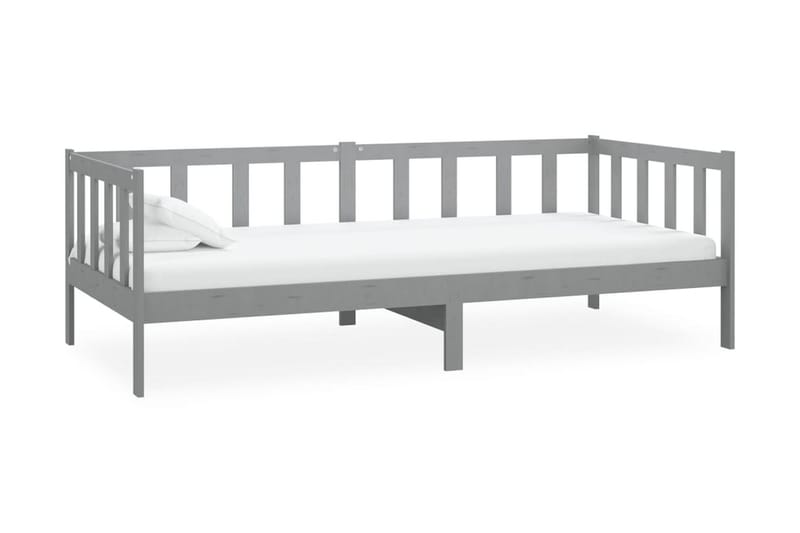 Dagbädd med madrass 90x200 cm grå massiv furu - Grå - Möbler - Sovrum - Dagbäddar