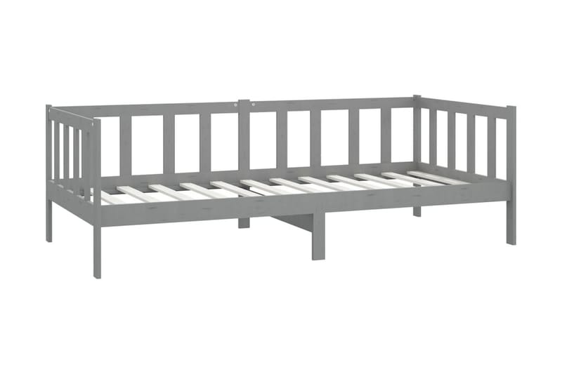 Dagbädd med madrass 90x200 cm grå massiv furu - Grå - Möbler - Sovrum - Dagbäddar