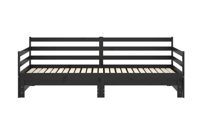 Dagbädd svart massiv furu 2x(90x200) cm - Svart - Möbler - Sovrum - Dagbäddar