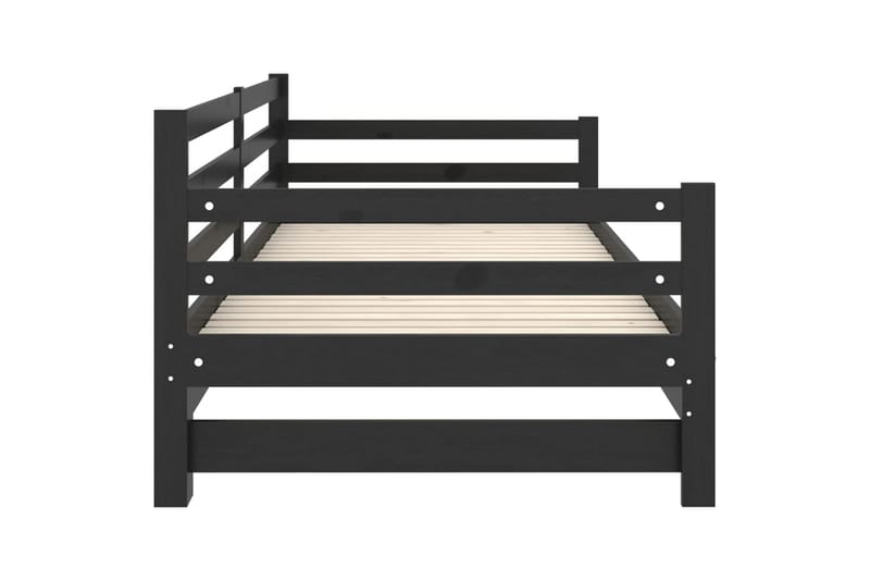 Dagbädd svart massiv furu 2x(90x200) cm - Svart - Möbler - Sovrum - Dagbäddar