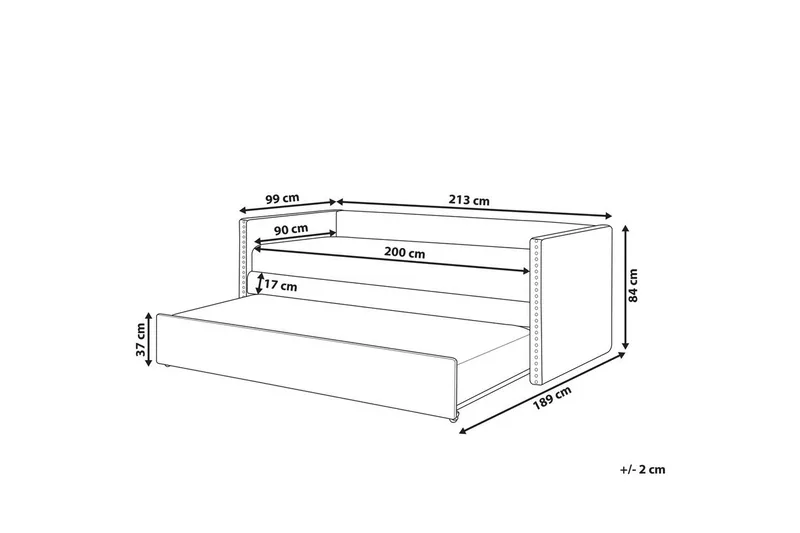 Dagbädd Troyes med lamellram Beige - Beige - Möbler - Sovrum - Sängar - Gästsäng & extrasäng - Utdragssäng